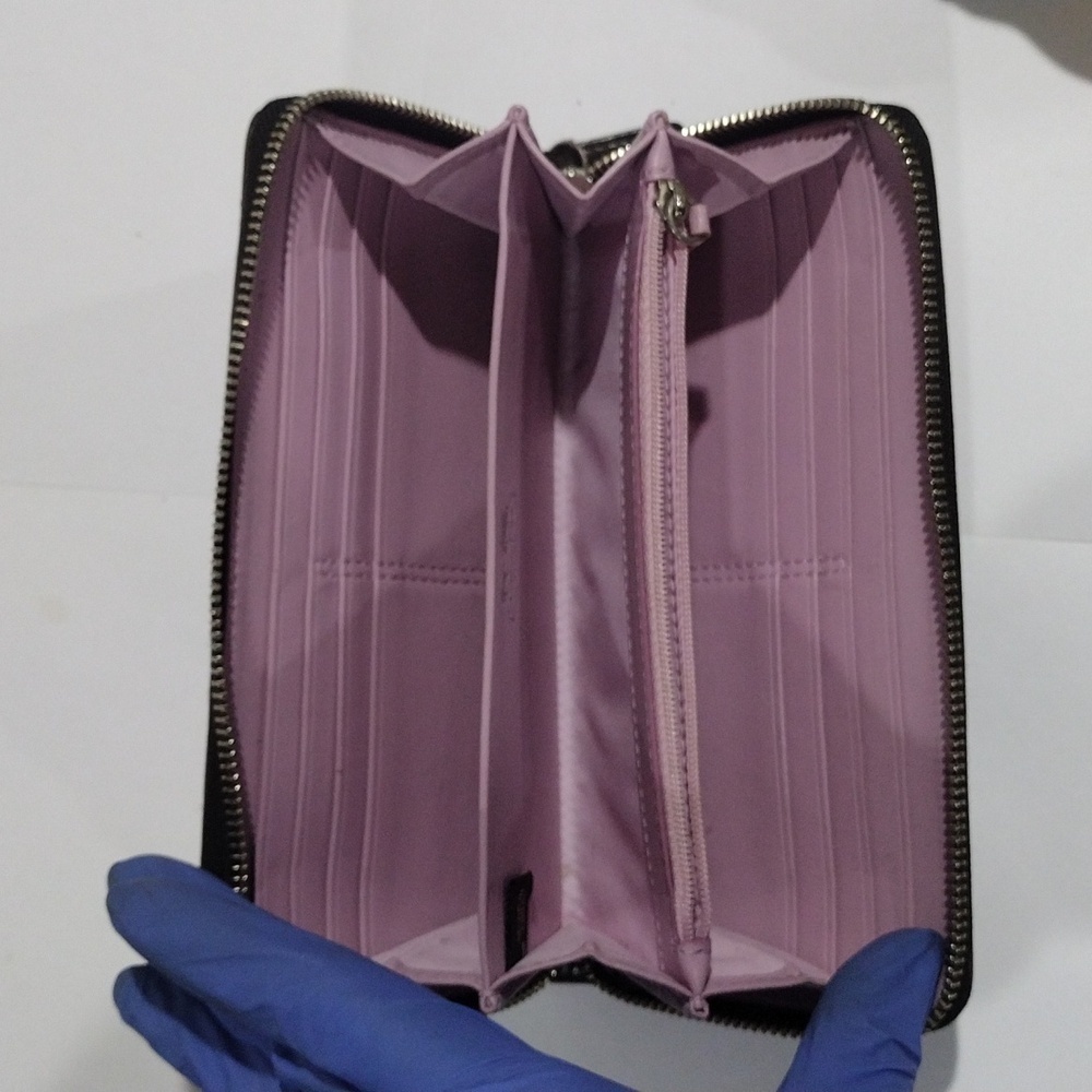 Coach Brown Canvas & Leather Trim Long Wallet – Round Zipper, Signature Logo - Picture 14 of 14